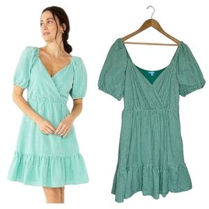 Draper James Green Gingham Midi Dress